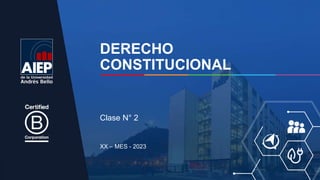 DERECHO
CONSTITUCIONAL
XX – MES - 2023
Clase N° 2
 