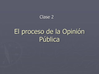 El proceso de la Opinión
Pública
Clase 2
 