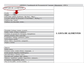 1. LISTA DE ALIMENTOS
 