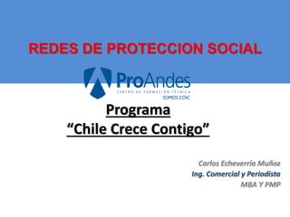 REDES DE PROTECCION SOCIAL
Carlos Echeverría Muñoz
Ing. Comercial y Periodista
MBA Y PMP
Programa
“Chile Crece Contigo”
 