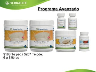 Programa AvanzadoPrograma Avanzado
$188 Te peq./ $207 Te gde.$188 Te peq./ $207 Te gde.
6 a 8 libras6 a 8 libras
 