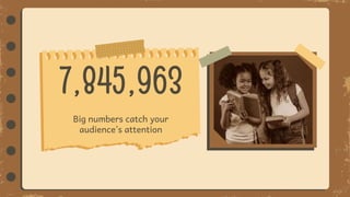 7,845,963
Big numbers catch your
audience’s attention
 