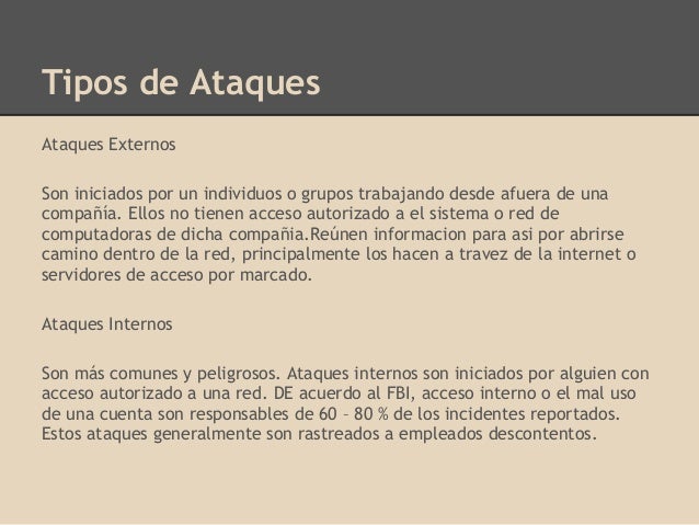 Tipos de Ataques Informaticos