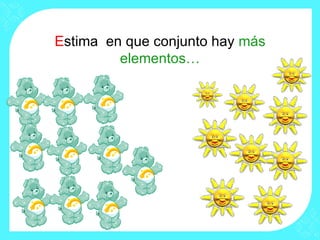 Estima en que conjunto hay más
elementos…