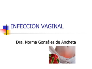 INFECCION VAGINAL
Dra. Norma González de Ancheta
 