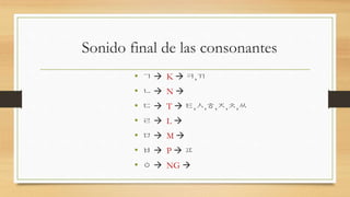 Clase #3b. consonante final | PPTX