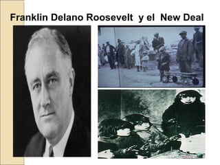 El New Deal o Nueva Trato de Roosevelt:

3. Realizó grandes obras públicas.
4. Creó un sistema de previsión social, para p...