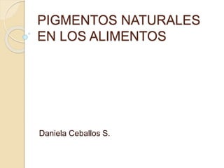 PIGMENTOS NATURALES
EN LOS ALIMENTOS
Daniela Ceballos S.
 