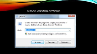 ANULAR ORDEN DE APAGADO
 
