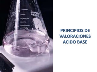 PRINCIPIOS DE
VALORACIONES
ACIDO BASE
 