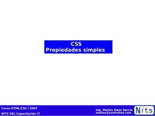 CSS  Propiedades simples 