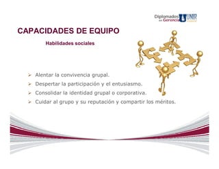 Diplomados
                                                     en   Gerencia


CAPACIDADES DE EQUIPO
         Habilidades...