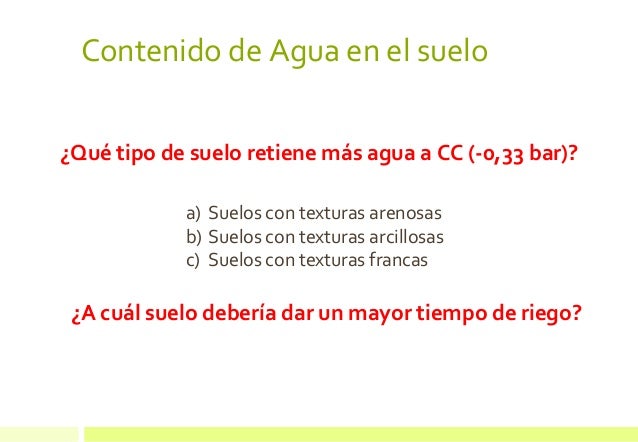 Clase 4 contenido de agua en el suelo