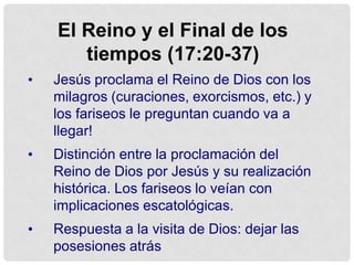 Jesús es causa de divisiónAdvertencias al arrepentimiento (13:1-21)Episodios sirven de advertencia a lo inesperado que puede llegar la muerte (sin darnos oportunidad a arrepentirnos)