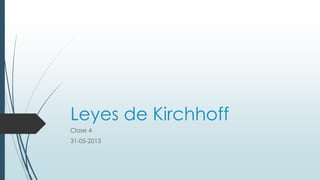 Leyes de Kirchhoff
Clase 4
31-05-2013
 