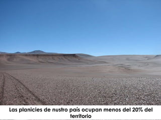 Las planicies de nustro país ocupan menos del 20% del territorio 