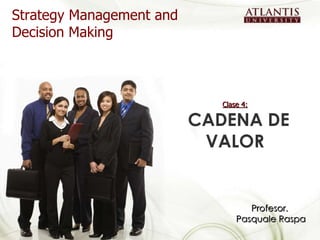 Clase 4:   CADENA DE VALOR Strategy Management and Decision Making Profesor.  Pasquale Raspa 