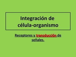 Receptores y  transducción   de señales. Integración de  célula-organismo 