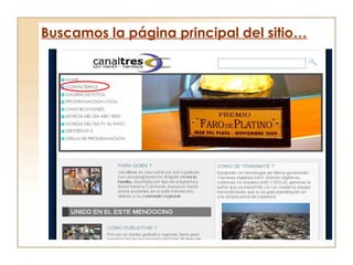 Buscamos la página principal del sitio… 