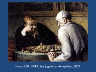Honoré DAUMIER. Los jugadores de ajedrez, 1863.
 
