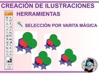 HERRAMIENTAS
SELECCIÓN POR VARITA MÁGICA
CREACIÓN DE ILUSTRACIONES
 
