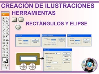HERRAMIENTAS
RECTÁNGULOS Y ELIPSE
CREACIÓN DE ILUSTRACIONES
 