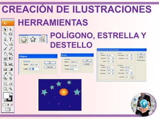 HERRAMIENTAS
POLÍGONO, ESTRELLA Y
DESTELLO
CREACIÓN DE ILUSTRACIONES
 