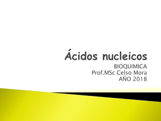 BIOQUIMICA
Prof.MSc Celso Mora
AÑO 2018
 