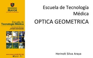 Escuela de Tecnología
                Médica
OPTICA GEOMETRICA




       Herinolt Silva Araya
 