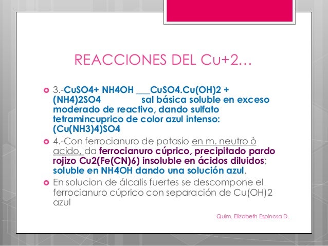 3cus 8hno3 3cu No3 2 2no 3s 4h2o Clase 5 quim. inorganica cualitativa