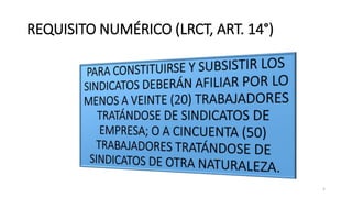 REQUISITO NUMÉRICO (LRCT, ART. 14°)
5
 