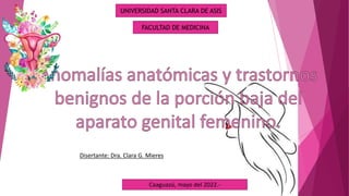 Disertante: Dra. Clara G. Mieres
UNIVERSIDAD SANTA CLARA DE ASIS
FACULTAD DE MEDICINA
Caaguazú, mayo del 2022.-
 