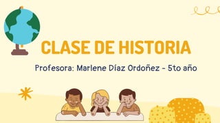 CLASE DE HISTORIA
Profesora: Marlene Díaz Ordoñez - 5to año
 