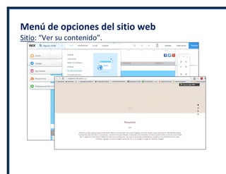 Menú de opciones del sitio web
Sitio: “Ver su contenido”.
 