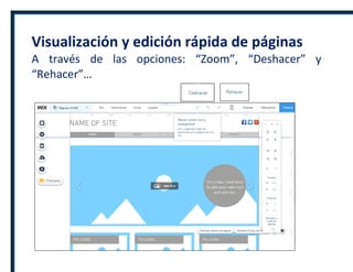 Visualización y edición rápida de páginas
A través de las opciones: “Zoom”, “Deshacer” y
“Rehacer”…
 
