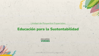 Unidad de Proyectos Especiales
Educación para la Sustentabilidad
MINISTERIO DE EDUCACIÓN E INNOVACIÓN
 