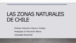 LAS ZONAS NATURALES
DE CHILE
Profesor: Alejandro Rabuco Hidalgo
Pedagogía en Educación Básica
Universidad Viña del Mar
 