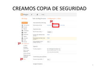 CREAMOS COPIA DE SEGURIDAD
5
1º
2º
3º