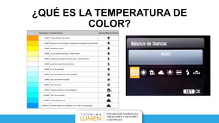¿QUÉ ES LA TEMPERATURA DE
COLOR?
 