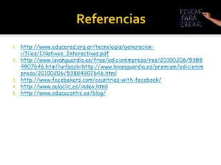 Aplicaciones Web…Gestión de Tareas- Google Calendar. El calendario de Google donde puede anotarse prácticamente todo.- MyNoteit. Especialmente dedicado para estudiantes, permite organizar tareas y notas.- MeetWithApproval. Para crear grupos de estudio con tareas registradas.- CollegeRuled. Para crear y compartir tareas en grupo y enviarlas, en caso necesario, a Facebook.- RemembertheMilk. El famoso sistema de listas de tareas que es usado para el mundo académico y profesional.- Toodledo.Muy sencillo de usar para gestionar tareas entre grupos.- GradeMate. Otra herramienta de gestión de tareas enfocada al ambiente educativo.