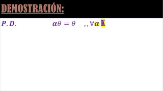 𝑷. 𝑫. 𝜶𝜃 = 𝜃 , , ∀𝜶 K
 