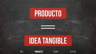 producto
idea tangible
idea producto equipo actitud
 