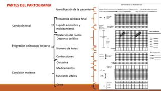 UTILIZA 4 PARÁMETROS DE LA PROGRESIÓN DEL PARTO
Grado de
dilatación
Velocidad de
dilatación
Velocidad del
descenso
Altura de
presentación
 