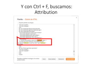 Y con Ctrl + F, buscamos:
Attribution
 