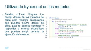 Manejo de Excepciones en Programación Orientada a Objetos con Python | PDF