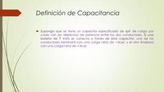 Definición de Capacitancia
 