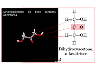 1 2 3 Dihidroxiacetona: no tiene carbonos asimétricos 