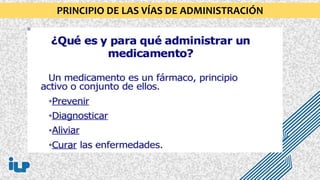 PRINCIPIO DE LAS VÍAS DE ADMINISTRACIÓN
 