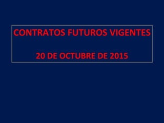 CONTRATOS FUTUROS VIGENTES
20 DE OCTUBRE DE 2015
 