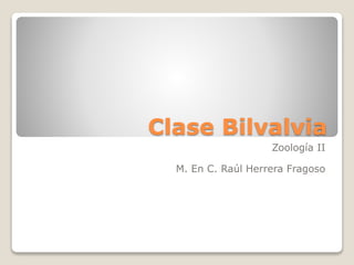 Clase Bilvalvia
Zoología II
M. En C. Raúl Herrera Fragoso
 